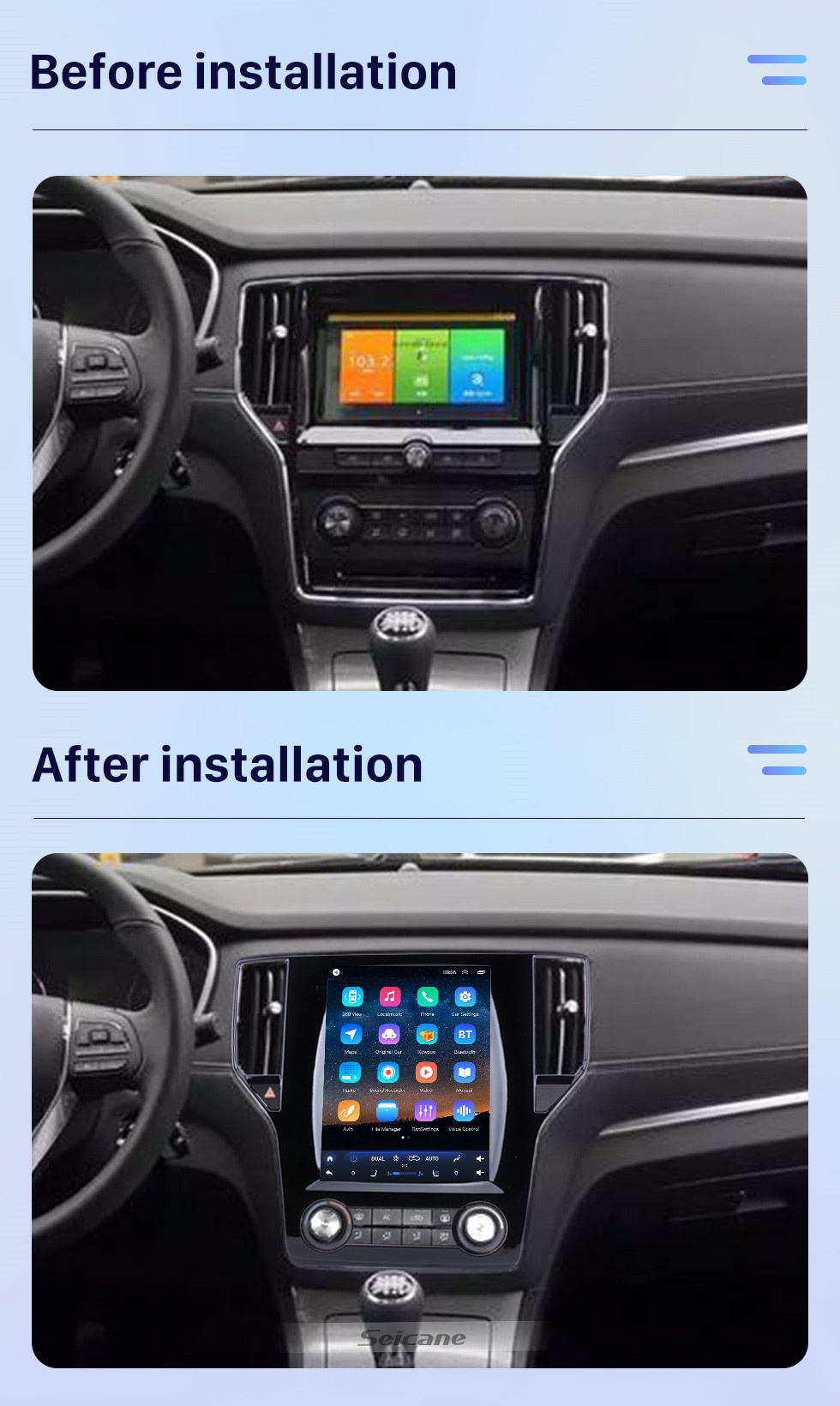 Seicane HD-Touchscreen für 2016 2017 2018 Roewe RX5 Radio Android 10.0 9,7 Zoll GPS-Navigation Bluetooth-Unterstützung Lenkradsteuerung Carplay Seicane HD-Touchscreen für 2016 2017 2018 Roewe RX5 Radio Android 10.0 9,7 Zoll GPS-Navigation Bluetooth-Unterstützung Lenkradsteuerung Carplay