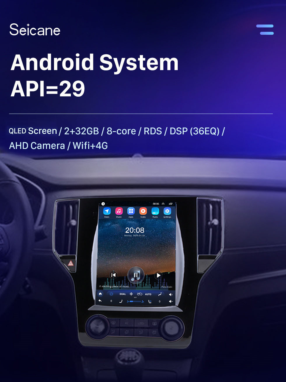 Seicane 9,7 Zoll HD Touchscreen für 2016-2018 Roewe RX5 Autoradio Bluetooth Carplay Stereoanlage Unterstützung AHD Kamera