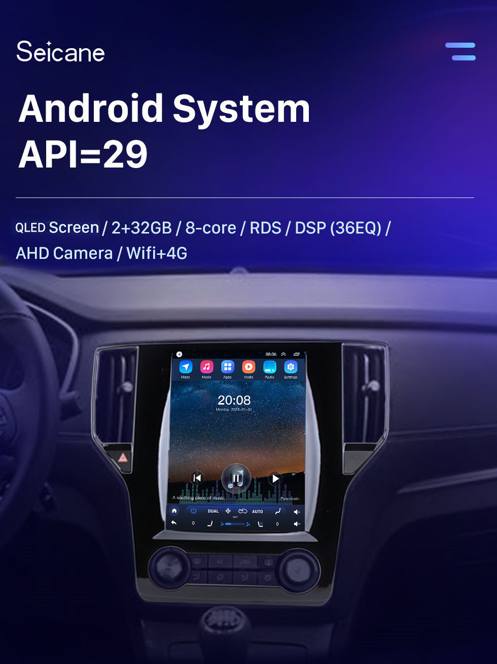 Seicane Pantalla táctil HD de 9,7 pulgadas para 2016-2018 Roewe RX5 Radio de coche Bluetooth Carplay Sistema estéreo Compatible con cámara AHD Seicane Pantalla táctil HD de 9,7 pulgadas para 2016-2018 Roewe RX5 Radio de coche Bluetooth Carplay Sistema estéreo Compatible con cámara AHD