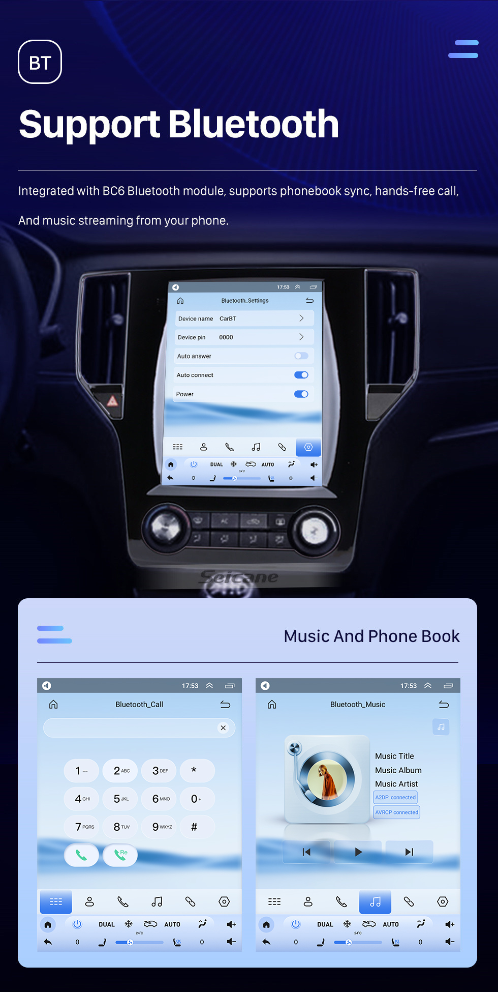 Seicane Pantalla táctil HD de 9,7 pulgadas para 2016-2018 Roewe RX5 Radio de coche Bluetooth Carplay Sistema estéreo Compatible con cámara AHD Seicane Pantalla táctil HD de 9,7 pulgadas para 2016-2018 Roewe RX5 Radio de coche Bluetooth Carplay Sistema estéreo Compatible con cámara AHD
