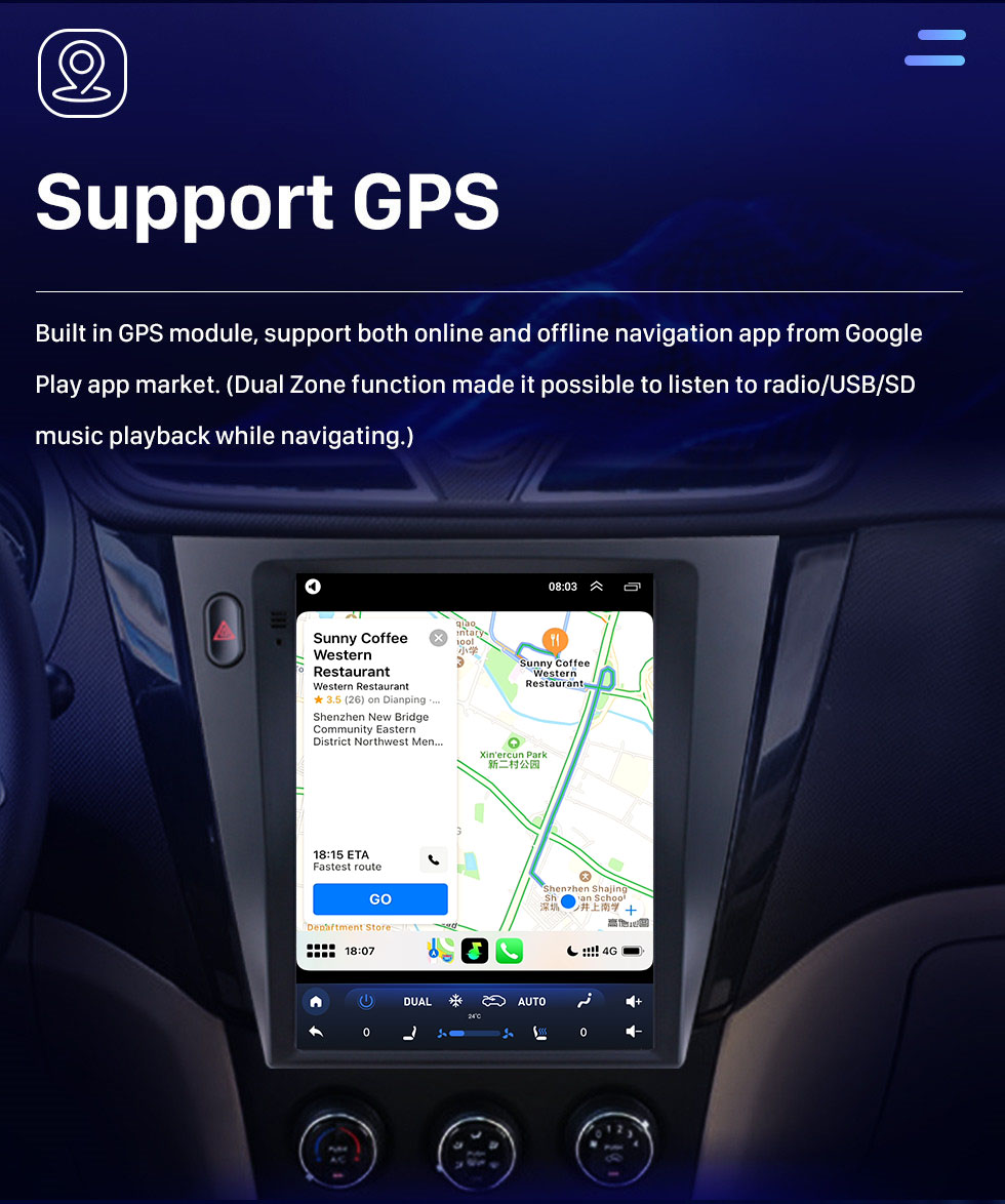 Seicane 9,7 Zoll für 2016 SGMW S1 Android Radio GPS Navigation mit HD Touchscreen Bluetooth AUX WIFI Unterstützung Carplay DVR OBD2
