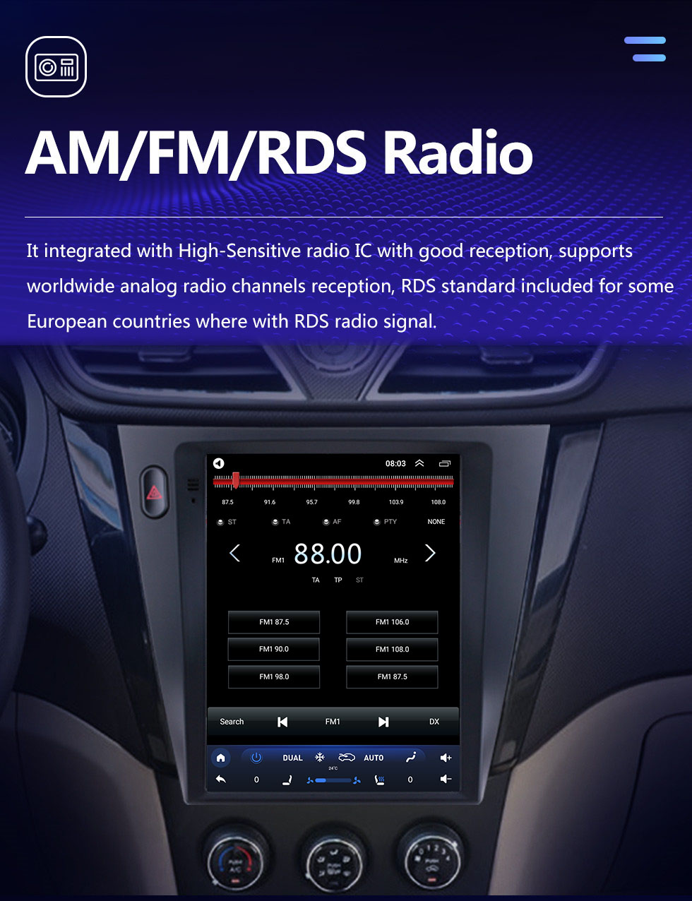 Seicane Für 2016 SGMW S1 Radio 9,7 Zoll Android 10.0 GPS-Navigation mit HD Touchscreen Bluetooth-Unterstützung Carplay Rückfahrkamera
