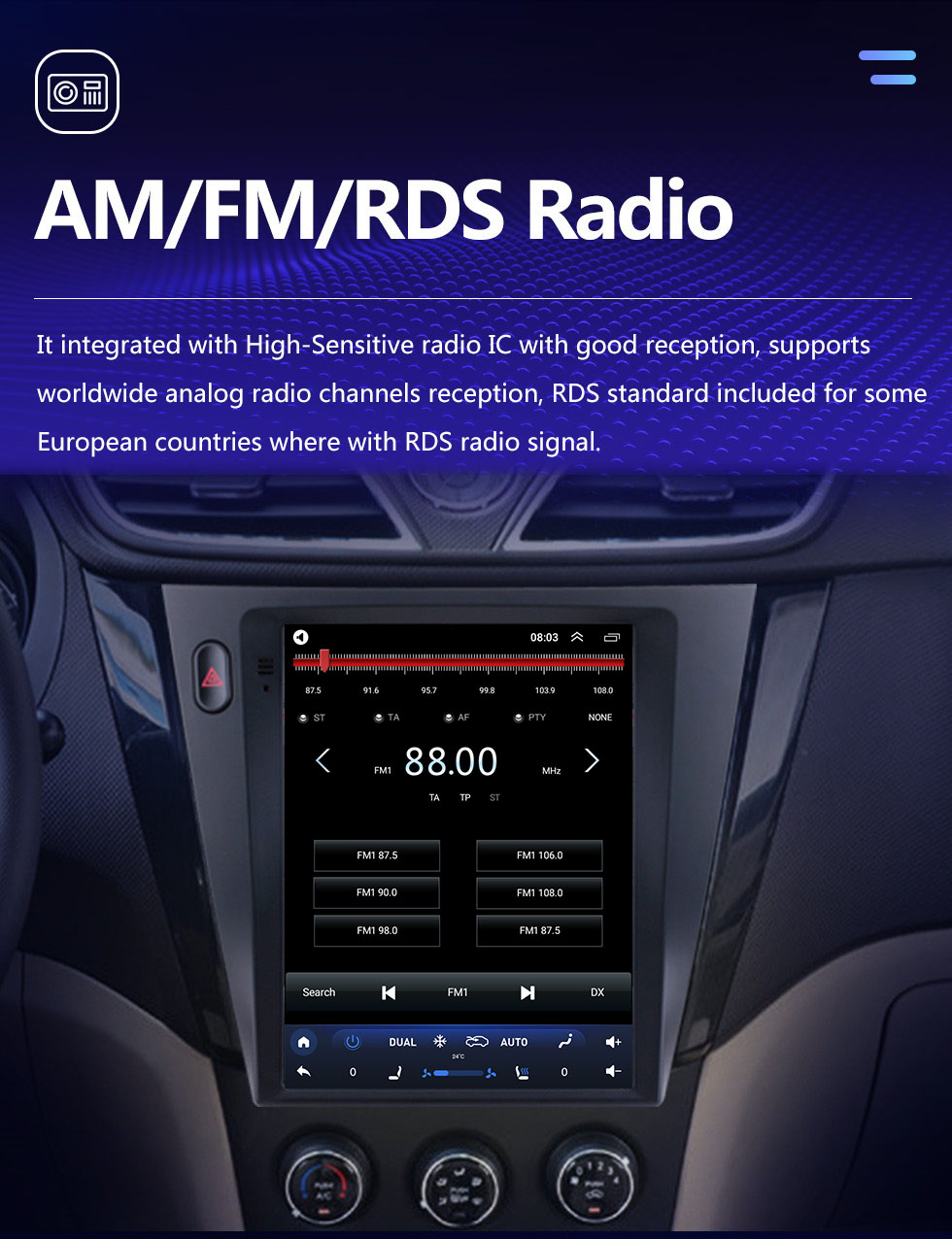 Seicane Для 2016 SGMW S1 Radio 9,7-дюймовый Android 10.0 GPS-навигатор с HD-сенсорным экраном Поддержка Bluetooth Carplay Задняя камера