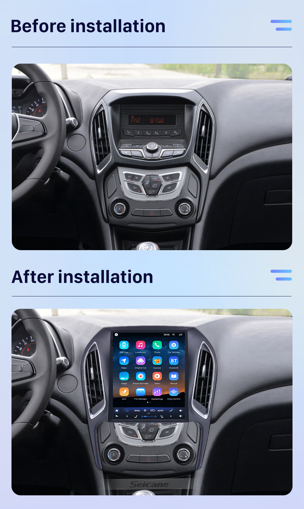Seicane Para 2016 chery arrizo 5 rádio 9,7 polegadas android 10.0 navegação gps com hd touchscreen suporte bluetooth carplay câmera traseira Seicane Para 2016 chery arrizo 5 rádio 9,7 polegadas android 10.0 navegação gps com hd touchscreen suporte bluetooth carplay câmera traseira