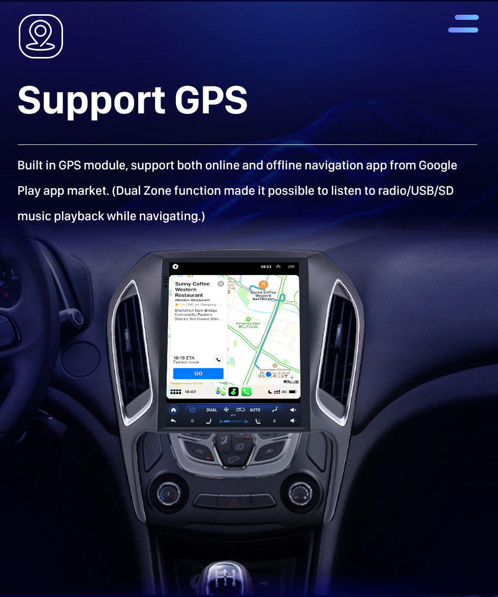 Seicane Para 2016 chery arrizo 5 rádio 9,7 polegadas android 10.0 navegação gps com hd touchscreen suporte bluetooth carplay câmera traseira Seicane Para 2016 chery arrizo 5 rádio 9,7 polegadas android 10.0 navegação gps com hd touchscreen suporte bluetooth carplay câmera traseira