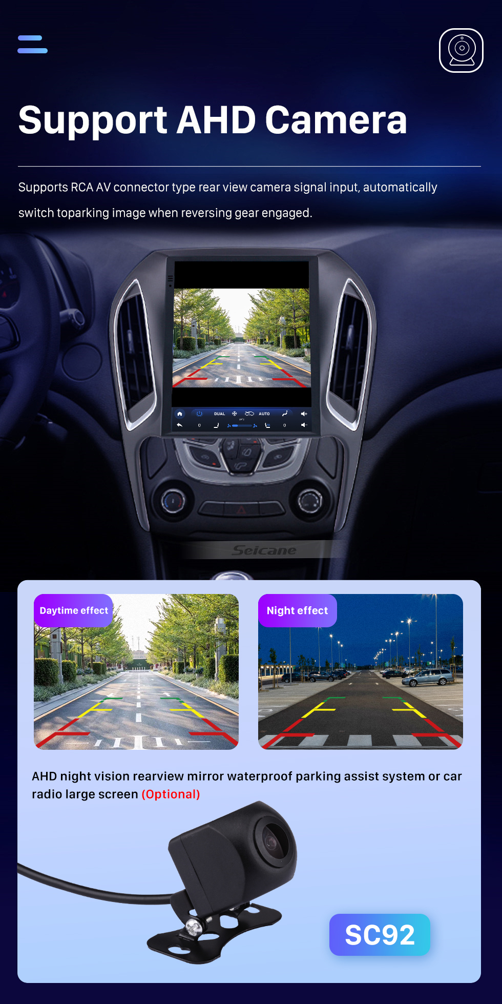 Seicane Android 10.0 9,7 pouces pour 2016 Radio Chery Arrizo 5 avec système de navigation GPS à écran tactile HD Prise en charge Bluetooth Carplay TPMS