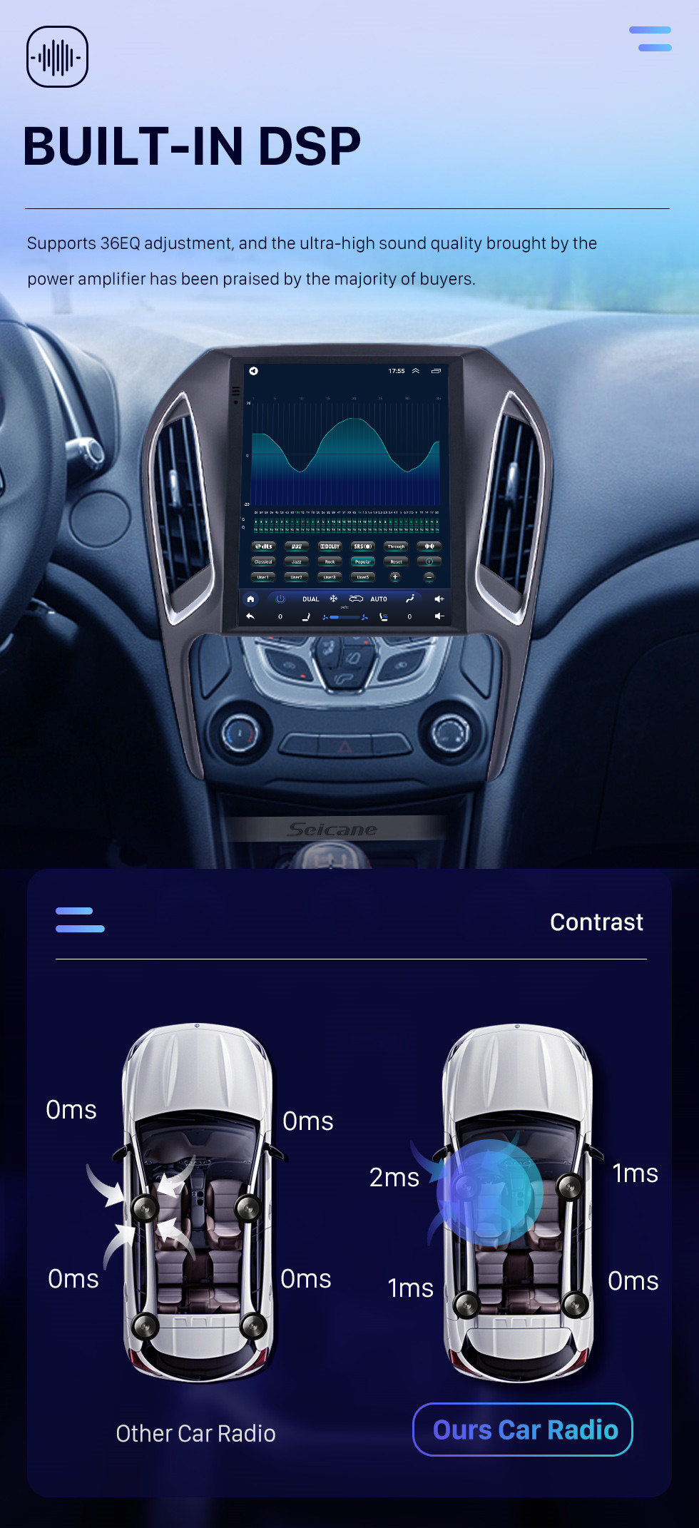 Seicane Android 10.0 9.7 pulgadas para 2016 Chery Arrizo 5 Radio con pantalla táctil HD Sistema de navegación GPS Soporte Bluetooth Carplay TPMS