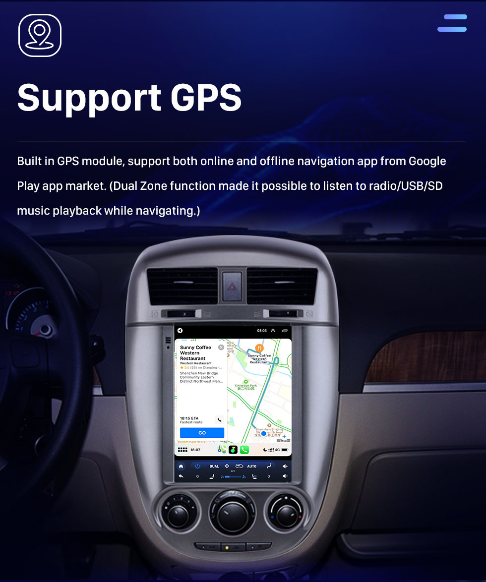 Seicane Android 10.0 de 9,7 polegadas para 2016 Buick New Excelle Rádio Navegação GPS com HD Touchscreen Suporte Bluetooth Carplay TPMS