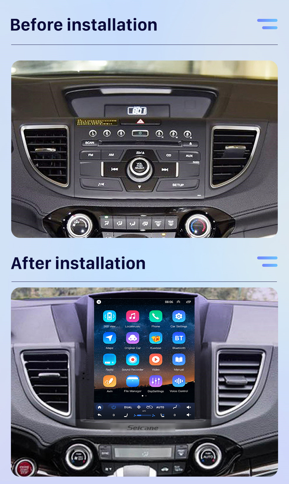 Seicane Android 10.0 9.7 inch for 2012 2013 2014 2015 2016 Honda CRV Radio with HD Touchscreen GPS Navigation System Bluetooth support Carplay TPMS Seicane Android 10.0 9.7 inch for 2012 2013 2014 2015 2016 Honda CRV Radio with HD Touchscreen GPS Navigation System Bluetooth support Carplay TPMS
