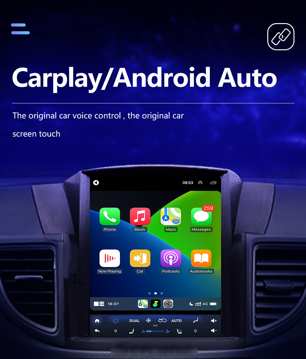 Seicane Android 10.0 9,7 pouces pour 2012 2013 2014 2015 2016 Radio Honda CRV avec système de navigation GPS à écran tactile HD Prise en charge Bluetooth Carplay TPMS