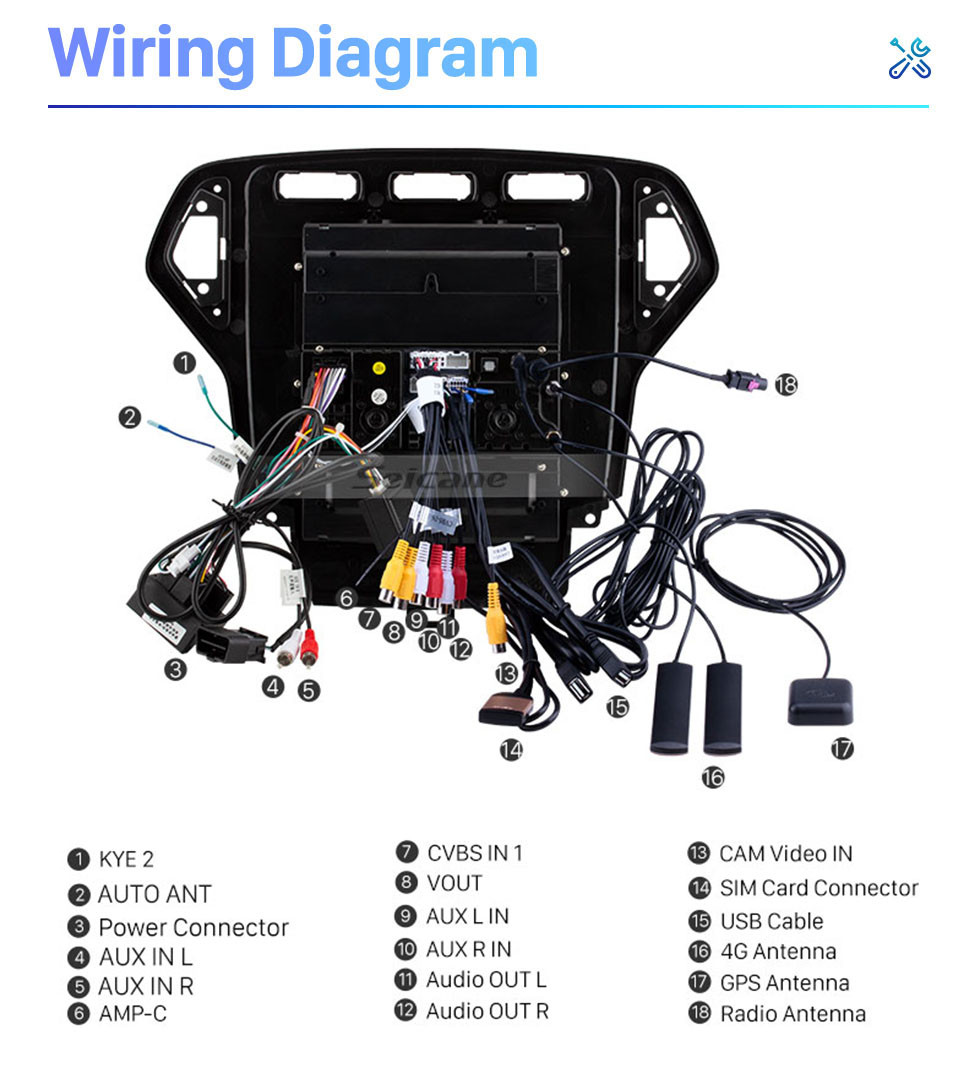 Seicane Tela sensível ao toque hd de 9,7 polegadas para 2007-2010 ford mondeo mk4 gps navi android navegação gps do carro suporte de reparo de rádio do carro bluetooth