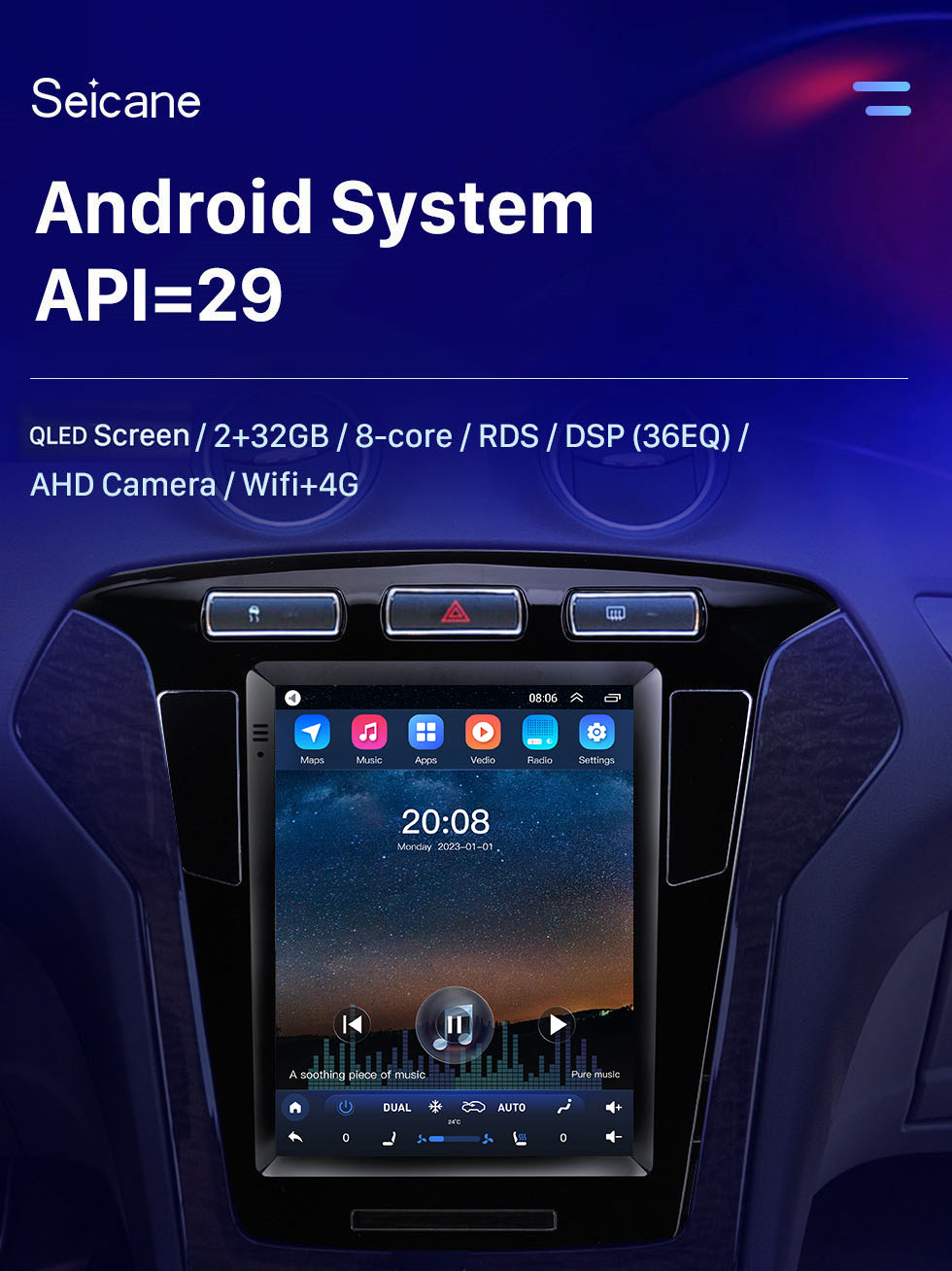 Seicane 9.7 inch Android 10.0 for 2011 2012 2013 Ford Mondeo mk4 Radio with GPS Navigation HD Touchscreen Bluetooth support Carplay DVR OBD2 Seicane 9.7 inch Android 10.0 for 2011 2012 2013 Ford Mondeo mk4 Radio with GPS Navigation HD Touchscreen Bluetooth support Carplay DVR OBD2