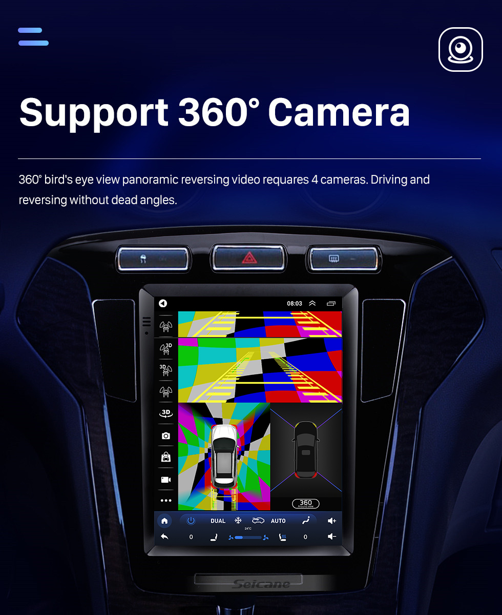 Seicane 9.7 polegadas android 10.0 para 2011 2012 2013 ford mondeo mk4 rádio com navegação gps hd touchscreen suporte bluetooth carplay dvr obd2