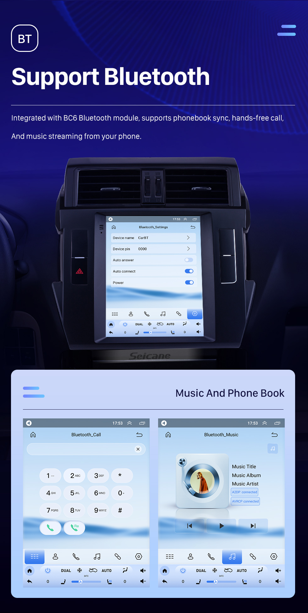 Seicane Android 10.0 9,7-дюймовый для 2016 Toyota Prado Radio GPS-навигационная система с сенсорным экраном HD Поддержка Bluetooth AUX Carplay DVR OBD2 Seicane Android 10.0 9,7-дюймовый для 2016 Toyota Prado Radio GPS-навигационная система с сенсорным экраном HD Поддержка Bluetooth AUX Carplay DVR OBD2