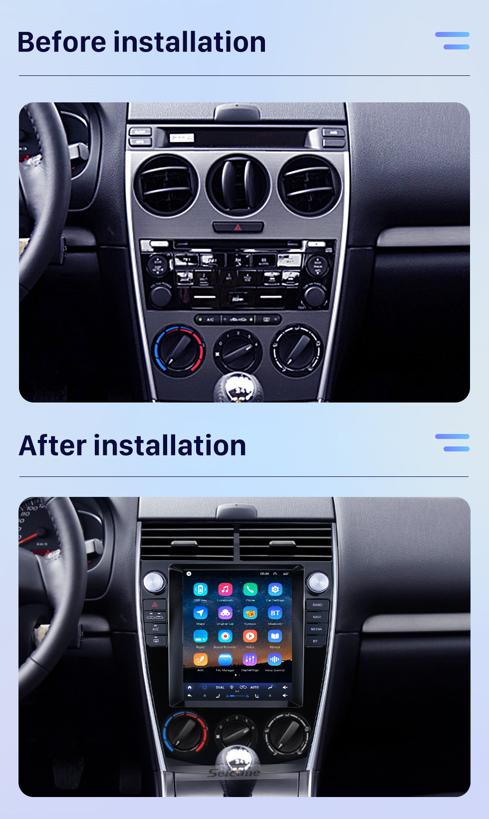 Seicane Pantalla táctil HD para Mazda 6 Radio Android 10.0 Sistema de navegación GPS de 9.7 pulgadas con soporte USB Bluetooth TV digital Carplay