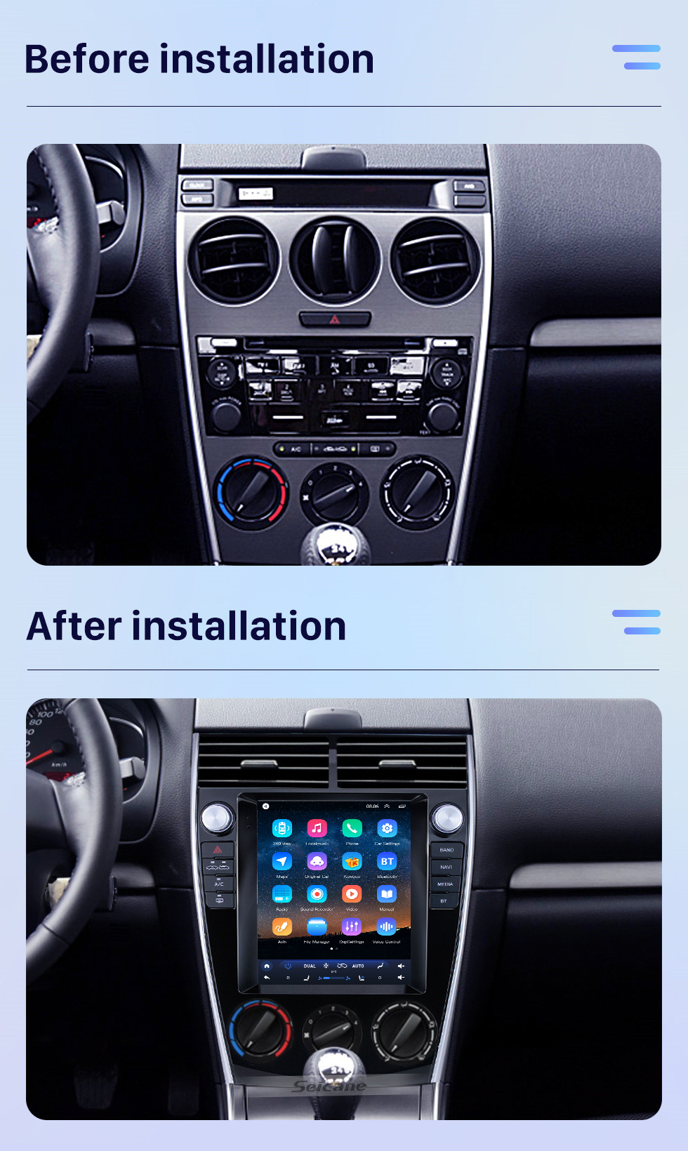 Seicane Écran tactile HD pour Mazda 6 Radio Android 10.0 Système de navigation GPS de 9,7 pouces avec prise en charge USB Bluetooth TV numérique Carplay