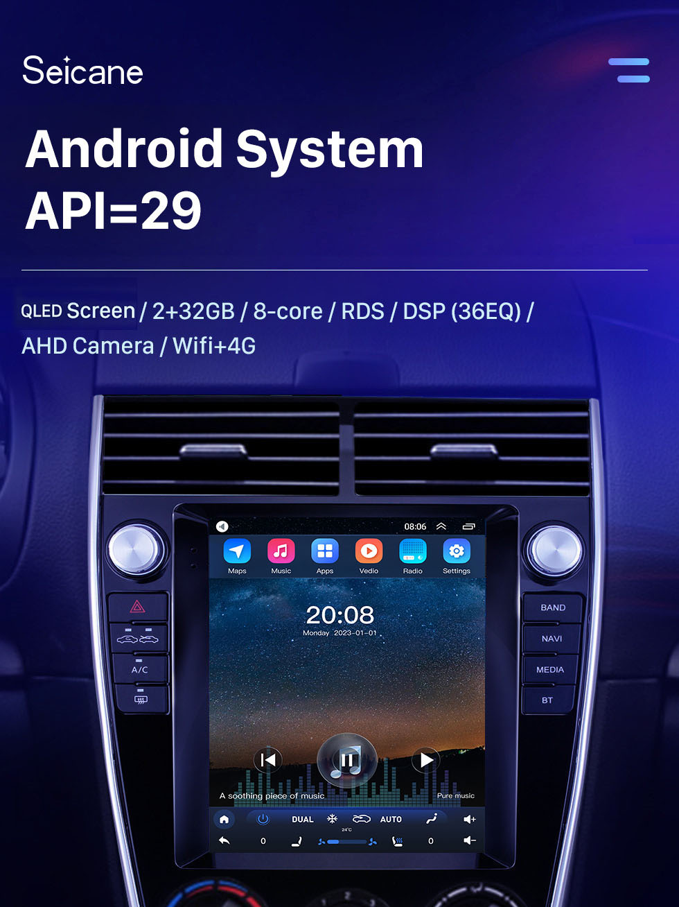 CAM+OBD+9"IPS Pantalla Táctil Android 10 Coche Radio Estéreo CarPlay para Mazda 6 09-12 