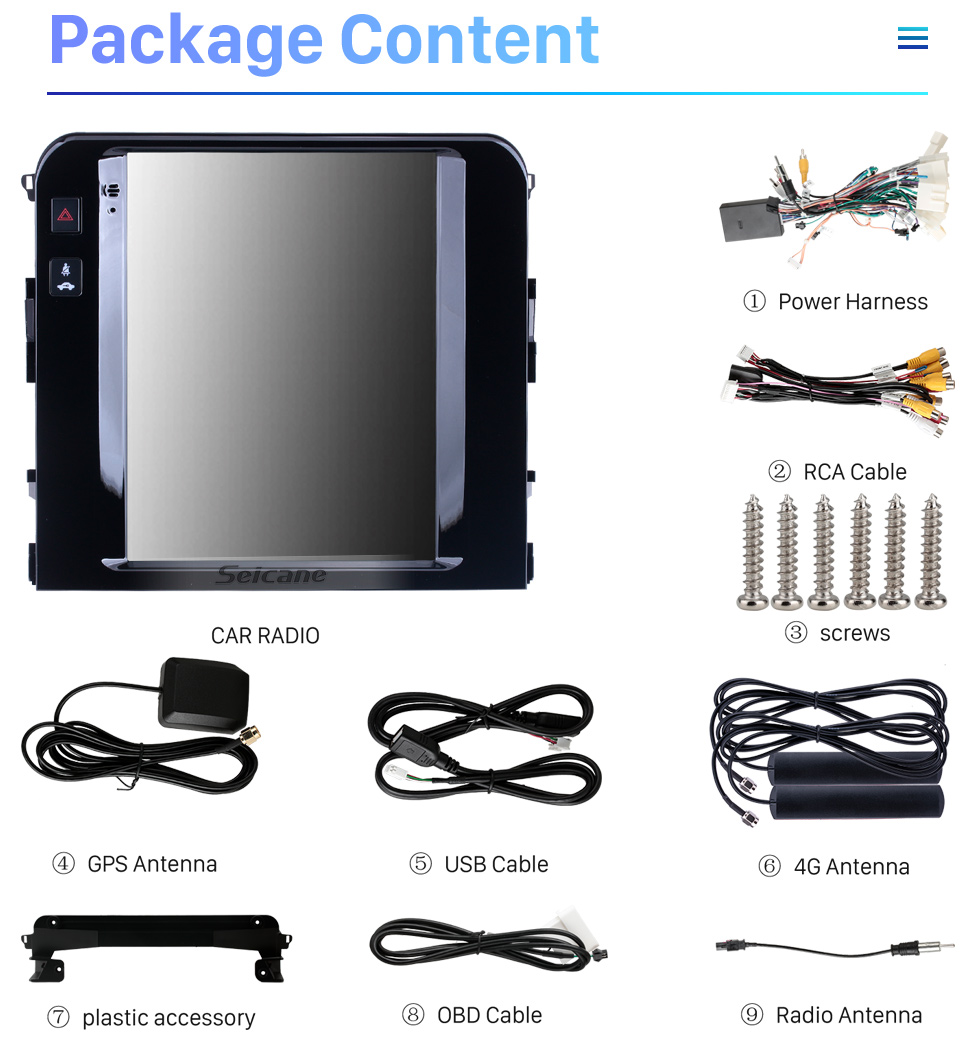 Seicane Сенсорный экран HD для 2020 Toyota Land Cruiser Radio Android 10.0 9,7-дюймовая система GPS-навигации с поддержкой Bluetooth USB Цифровое телевидение Carplay Seicane Сенсорный экран HD для 2020 Toyota Land Cruiser Radio Android 10.0 9,7-дюймовая система GPS-навигации с поддержкой Bluetooth USB Цифровое телевидение Carplay