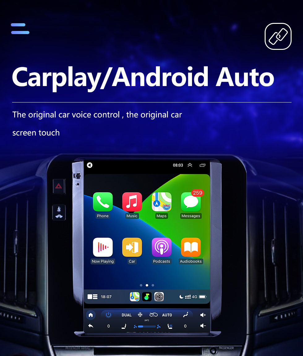 Seicane HD Touchscreen für 2020 Toyota Land Cruiser Radio Android 10.0 9,7 Zoll GPS Navigationssystem mit Bluetooth USB Unterstützung Digital TV Carplay