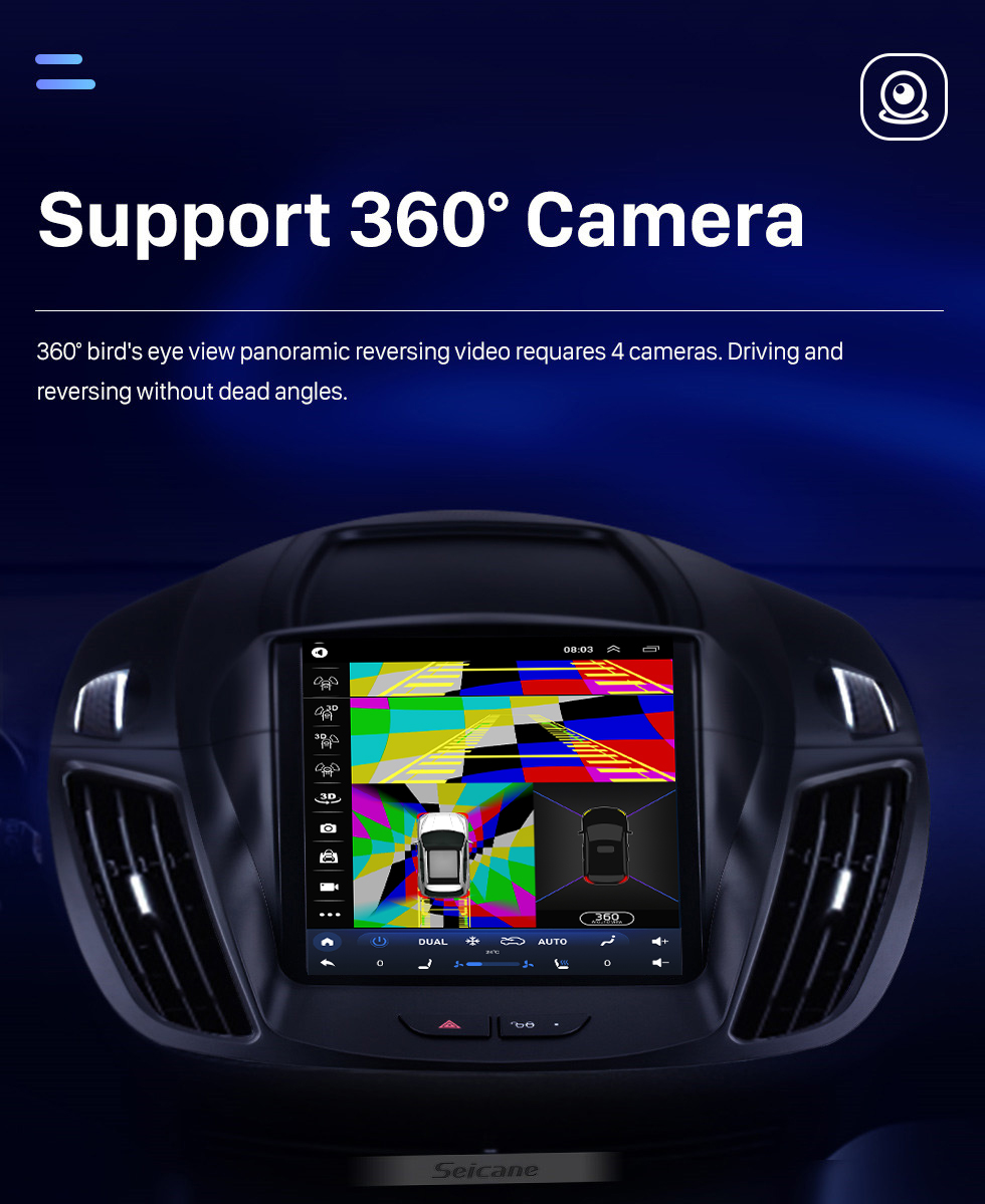 Seicane Android 10.0 9,7-дюймовый для 2013-2018 Ford Escape Kuga Radio с GPS-навигацией Сенсорный экран HD Поддержка Bluetooth Carplay DVR OBD2