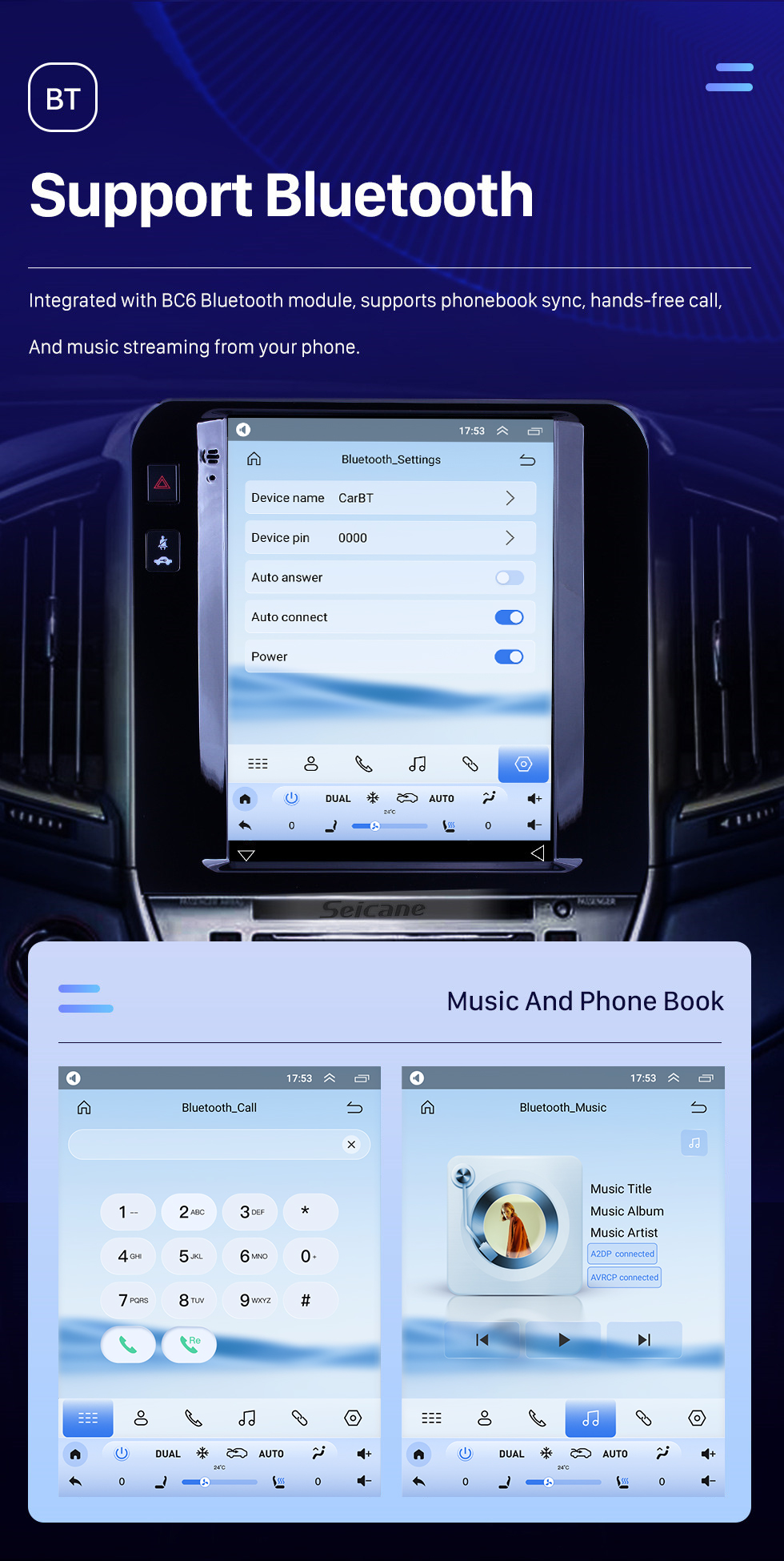Seicane 2015-2018 Ford Edge 9,7 Zoll Android 10.0 GPS-Navigationsradio mit HD-Touchscreen-Bluetooth-Unterstützung Carplay-Rückfahrkamera