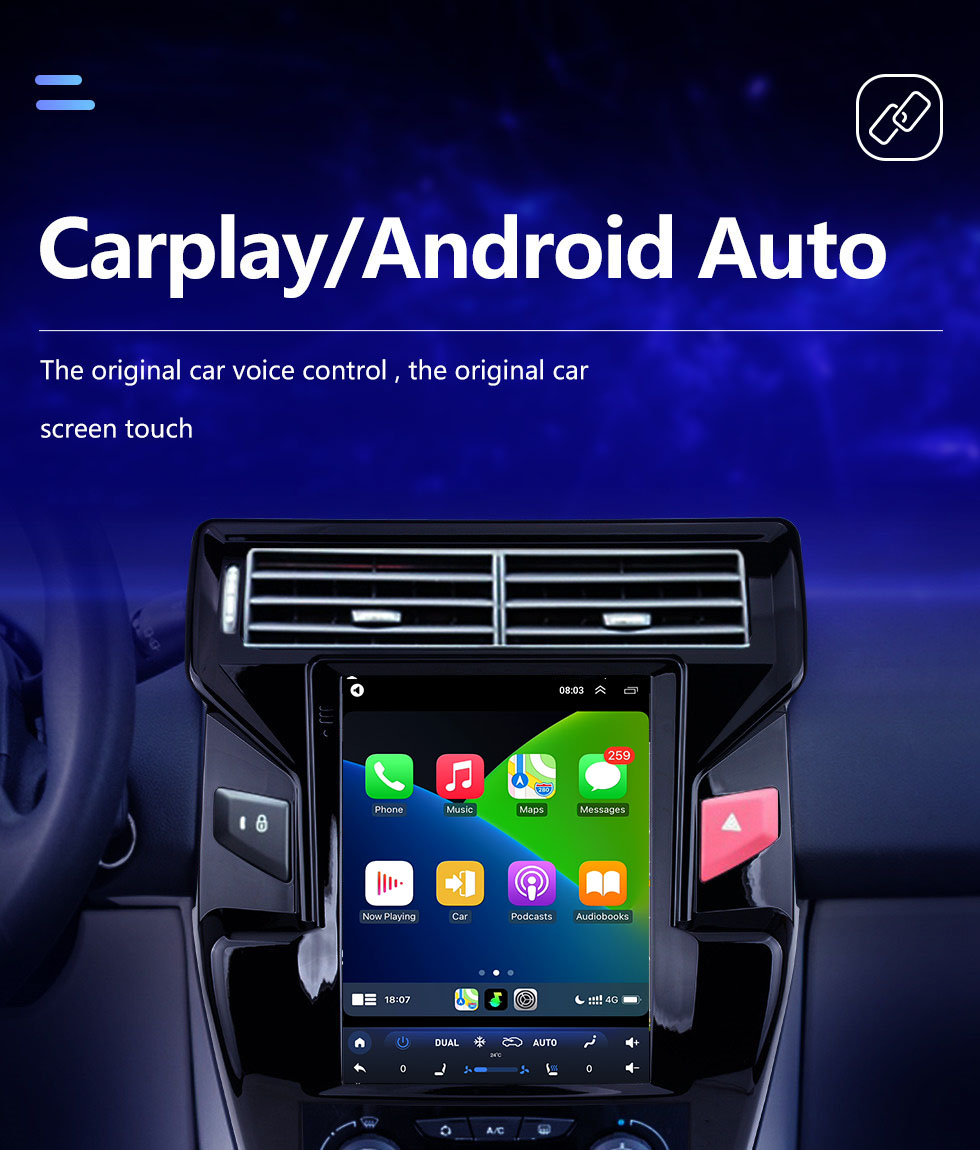 Seicane Android 10.0 9,7 Zoll Für 2012-2016 Citroen C-Quatre Radio mit GPS-Navigation HD Touchscreen Bluetooth-Unterstützung Carplay DVR OBD2