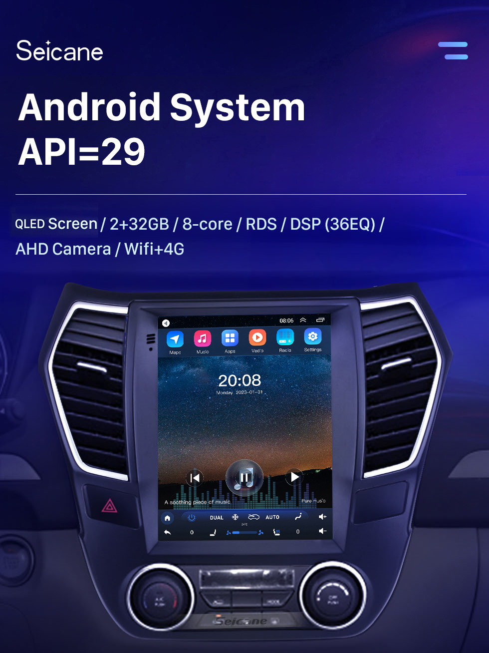 Seicane 9,7 Zoll Android 10.0 für DongFeng AEOLUS A30 Radio GPS Navigationssystem mit HD Touchscreen Bluetooth Unterstützung Carplay TPMS