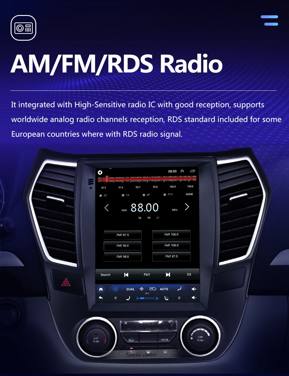 Seicane 9,7-дюймовый Android 10.0 для DongFeng AEOLUS A30 Radio GPS-навигационная система с сенсорным экраном HD Поддержка Bluetooth Carplay TPMS