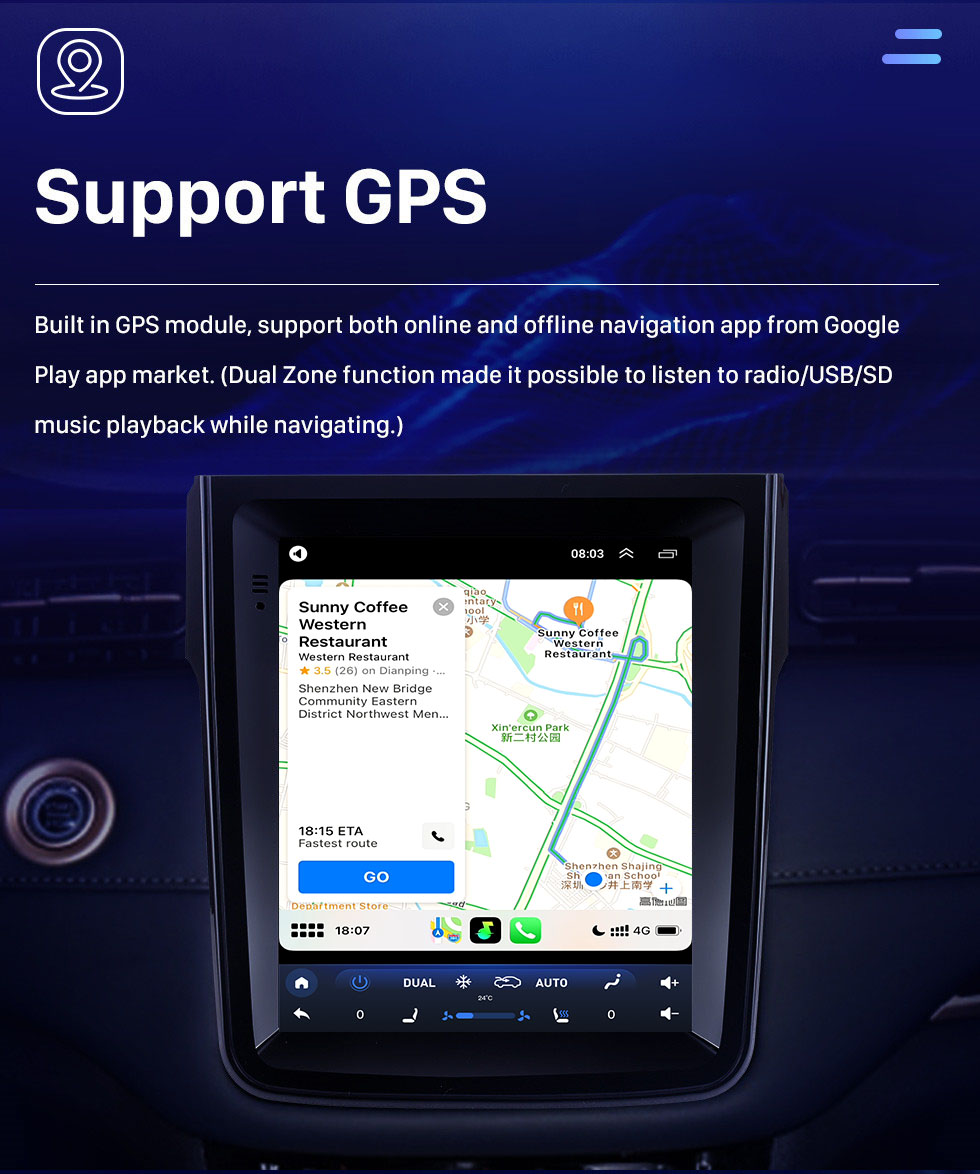 Seicane 9,7 polegadas android 10.0 para 2018 chagan cos1 sistema de navegação gps de rádio com hd touchscreen suporte bluetooth carplay tpms