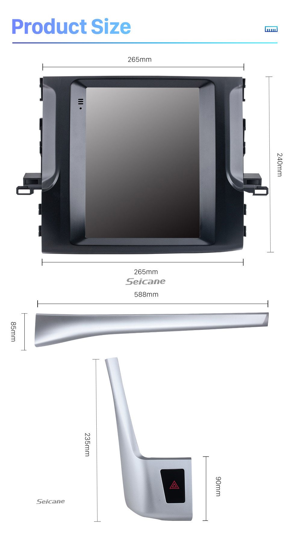 Seicane HD-Touchscreen für 2015-2018 Toyota Highlander Radio Android 10.0 9,7 Zoll GPS-Navigation Bluetooth-Unterstützung Digital TV Carplay