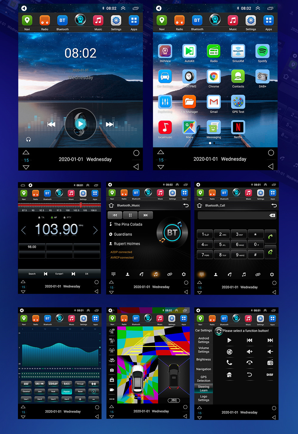 Seicane Сенсорный экран HD для 2015-2018 Toyota Highlander Radio Android 10.0 9,7-дюймовый GPS-навигатор Поддержка Bluetooth Цифровое ТВ Carplay
