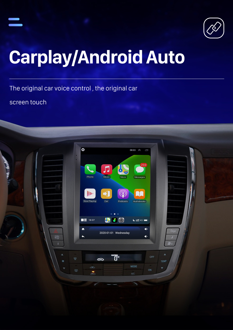 Seicane Android 10.0 9,7 Zoll Für 2006-2008 Buick Lacrosse Radio mit GPS-Navigation HD Touchscreen Bluetooth-Unterstützung Carplay DVR OBD2