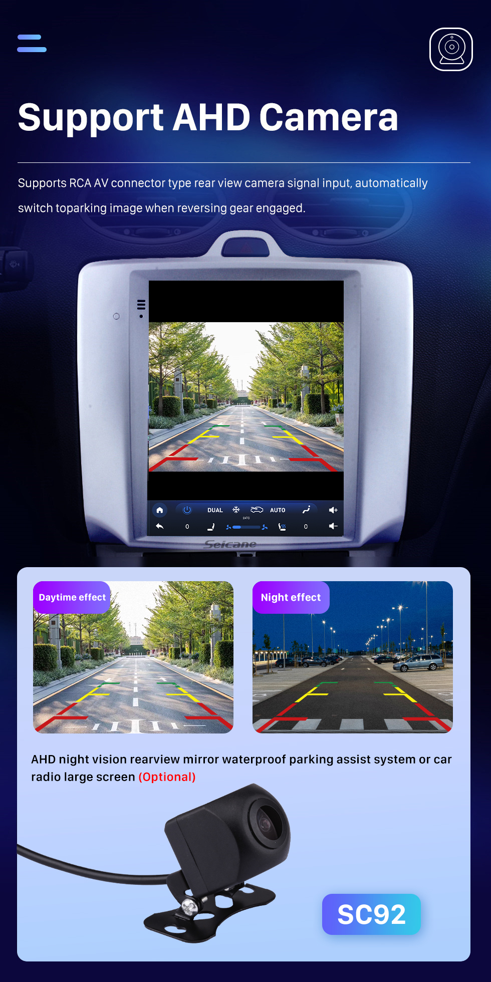 Seicane 2005-2014 Ford Classic Focus 9,7 Zoll Android 10.0 GPS Navigationsradio mit HD Touchscreen Bluetooth WIFI AUX Unterstützung Carplay Rückfahrkamera