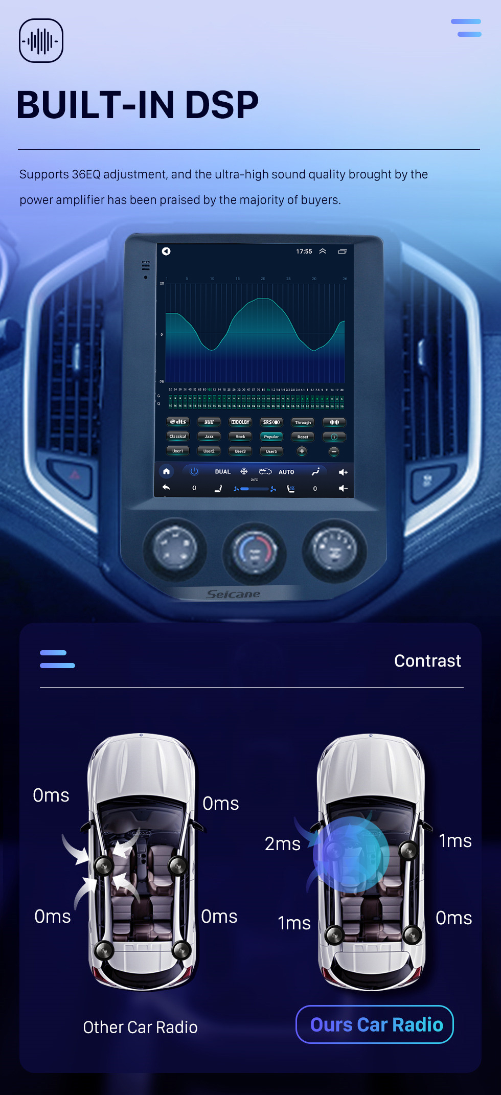 Seicane 2020 SGMW BaoJun 530 9,7 polegadas Android 10.0 Rádio de navegação GPS com tela sensível ao toque HD Bluetooth WIFI AUX com suporte para câmera retrovisora Carplay