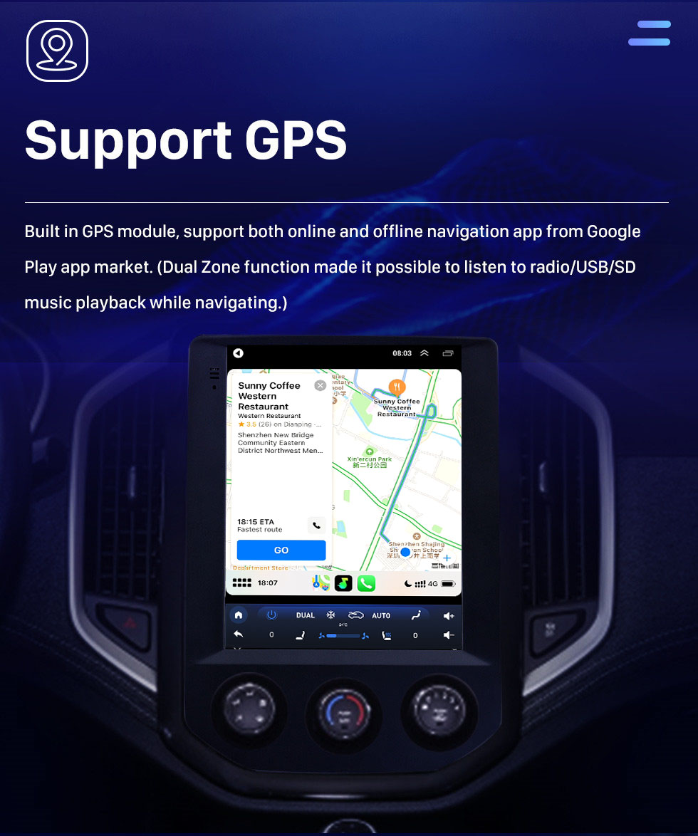 Seicane 2020 SGMW BaoJun 530 9,7-дюймовый Android 10.0 GPS-навигатор с сенсорным экраном HD Поддержка Bluetooth WIFI AUX Carplay Камера заднего вида