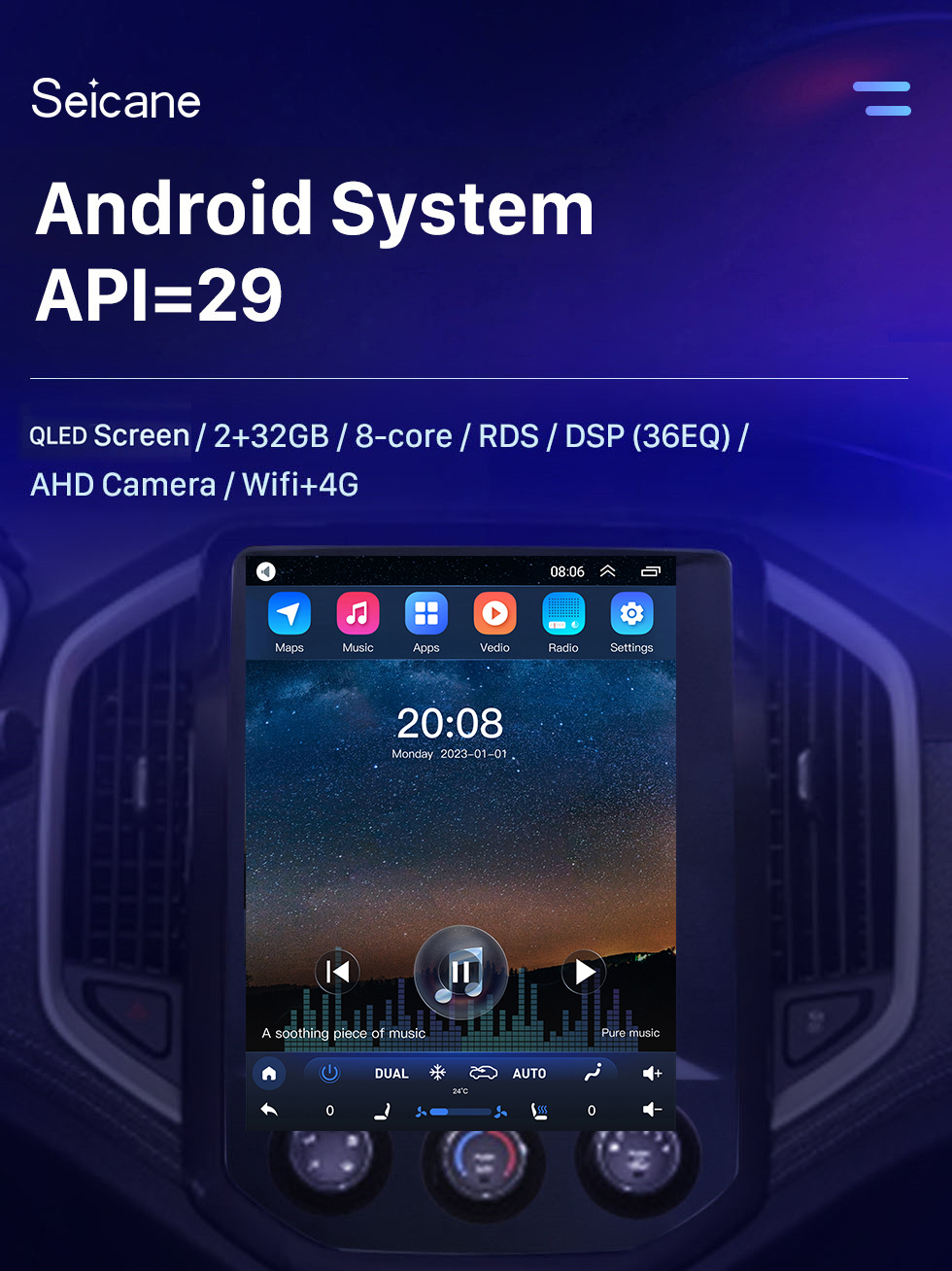 Seicane 2020 SGMW BaoJun 530 9,7 Zoll Android 10.0 GPS Navigationsradio mit HD Touchscreen Bluetooth WIFI AUX Unterstützung Carplay Rückfahrkamera