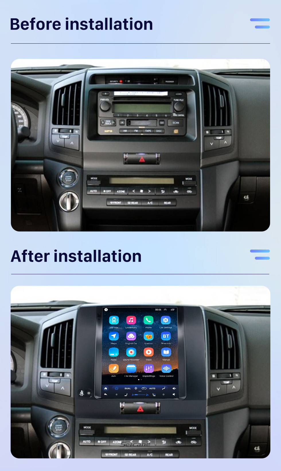 Seicane HD Touchscreen For Toyota Land Cruiser 2007-2015 Radio Android 10.0 9.7 inch GPS Navigation Bluetooth support Digital TV Carplay Seicane HD Touchscreen For Toyota Land Cruiser 2007-2015 Radio Android 10.0 9.7 inch GPS Navigation Bluetooth support Digital TV Carplay