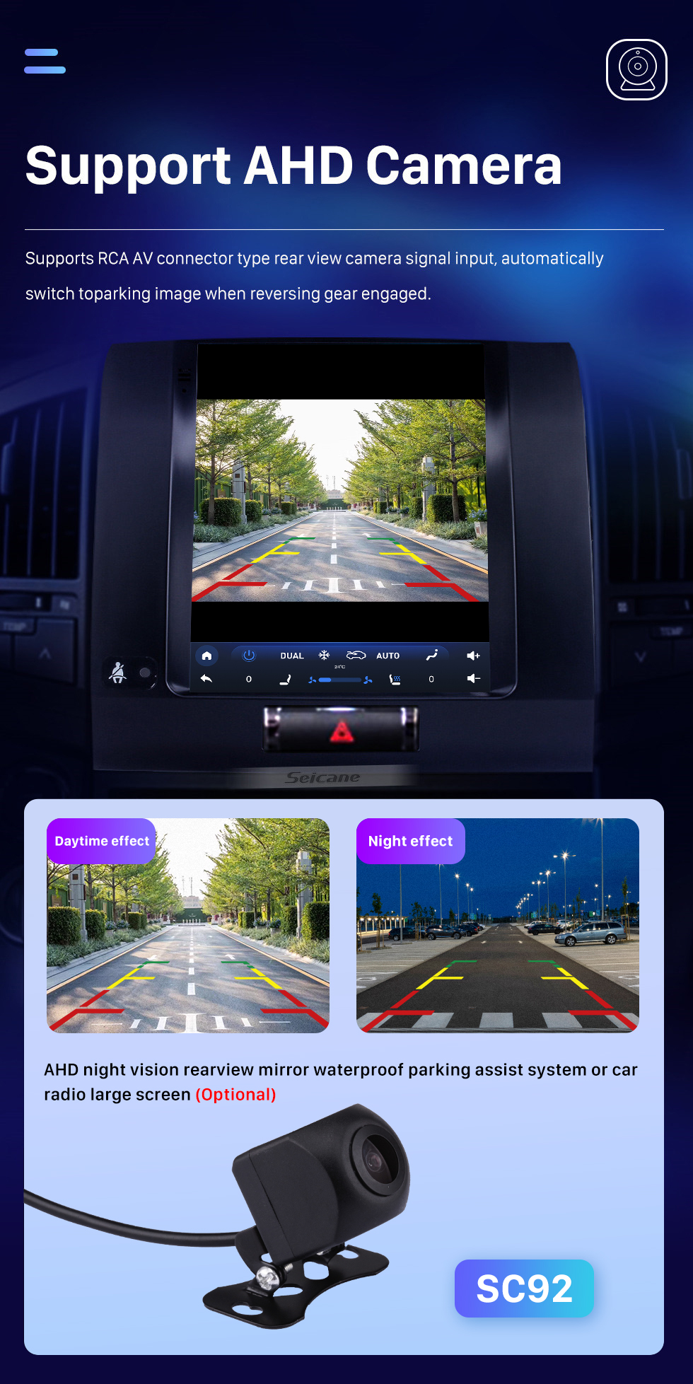 Seicane Écran tactile HD pour Toyota Land Cruiser 2007-2015 Radio Android 10.0 9,7 pouces Navigation GPS Prise en charge Bluetooth TV numérique Carplay