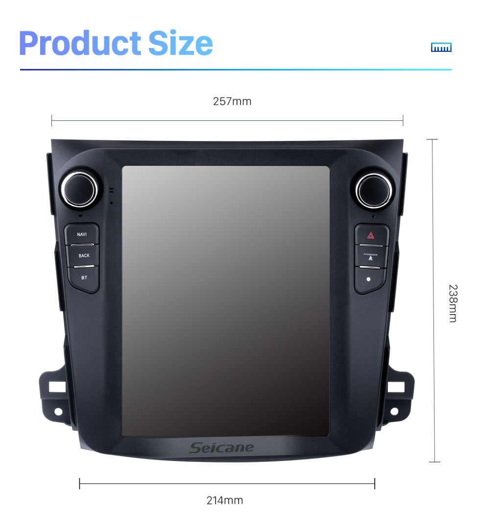 Seicane 9,7 polegadas 2008 MITSUBISHI OUTLANDER Android 10.0 Rádio sistema de navegação GPS com 4G WiFi Touch Screen TPMS DVR OBD II Câmera traseira AUX Controle de volante USB SD Bluetooth HD 1080P Vídeo