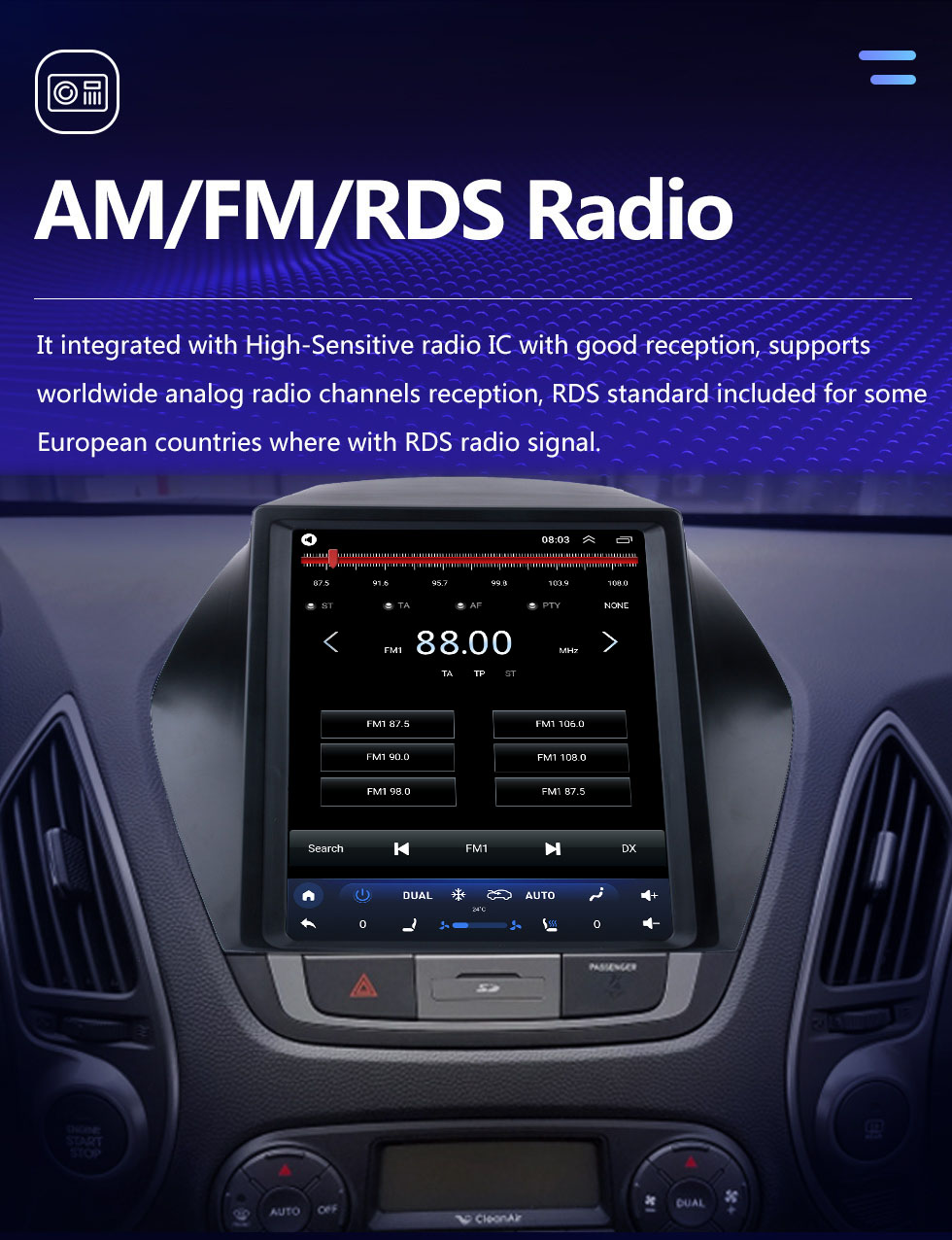 Seicane Сенсорный экран HD для Hyundai IX35 2010-2015 гг. Радио Android 10.0 9,7-дюймовый GPS-навигатор Поддержка Bluetooth Цифровое ТВ Carplay