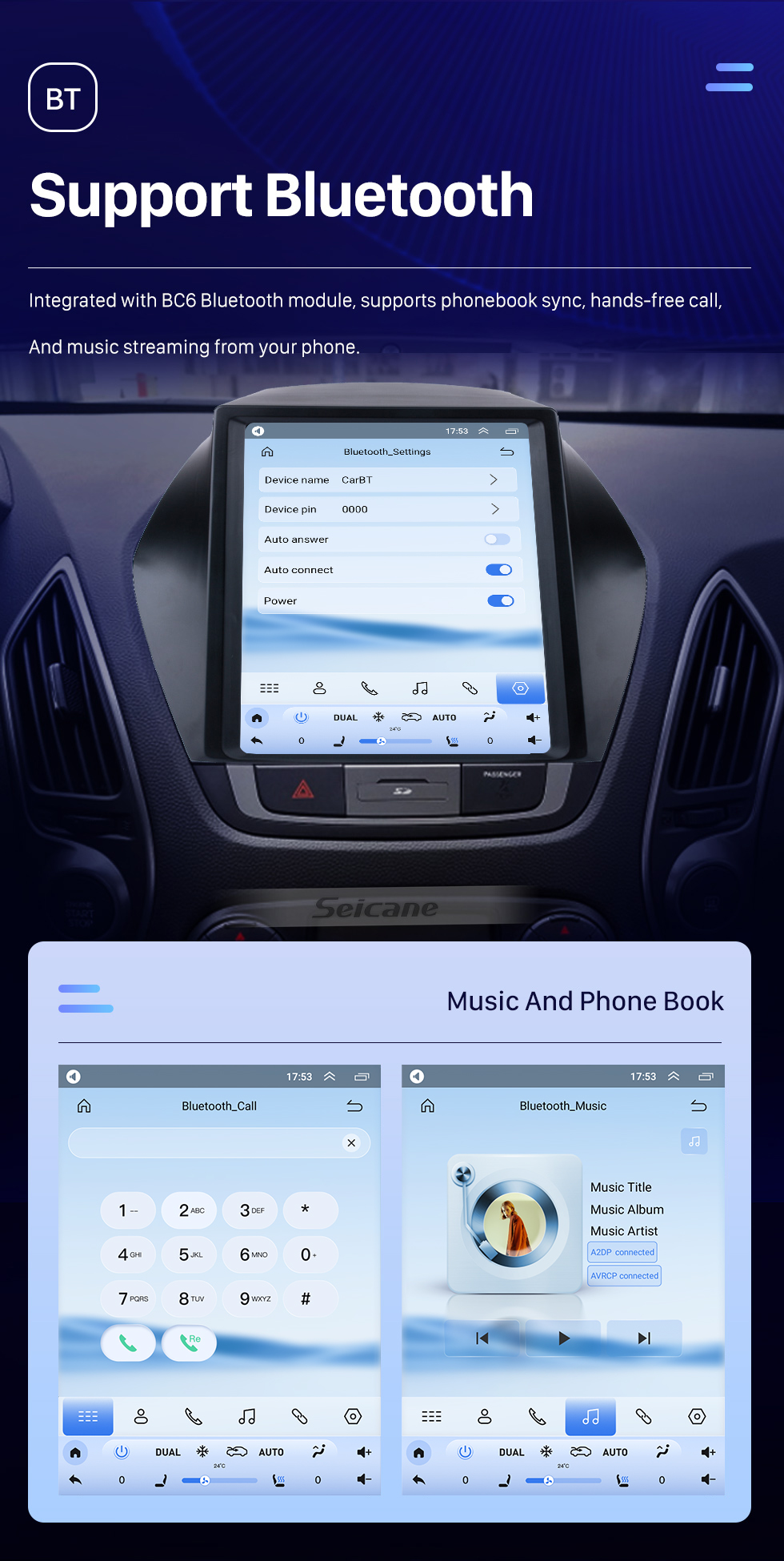 Seicane HD Touchscreen for 2010-2015 Hyundai IX35 Radio Android 10.0 9.7 inch GPS Navigation Bluetooth support Digital TV Carplay