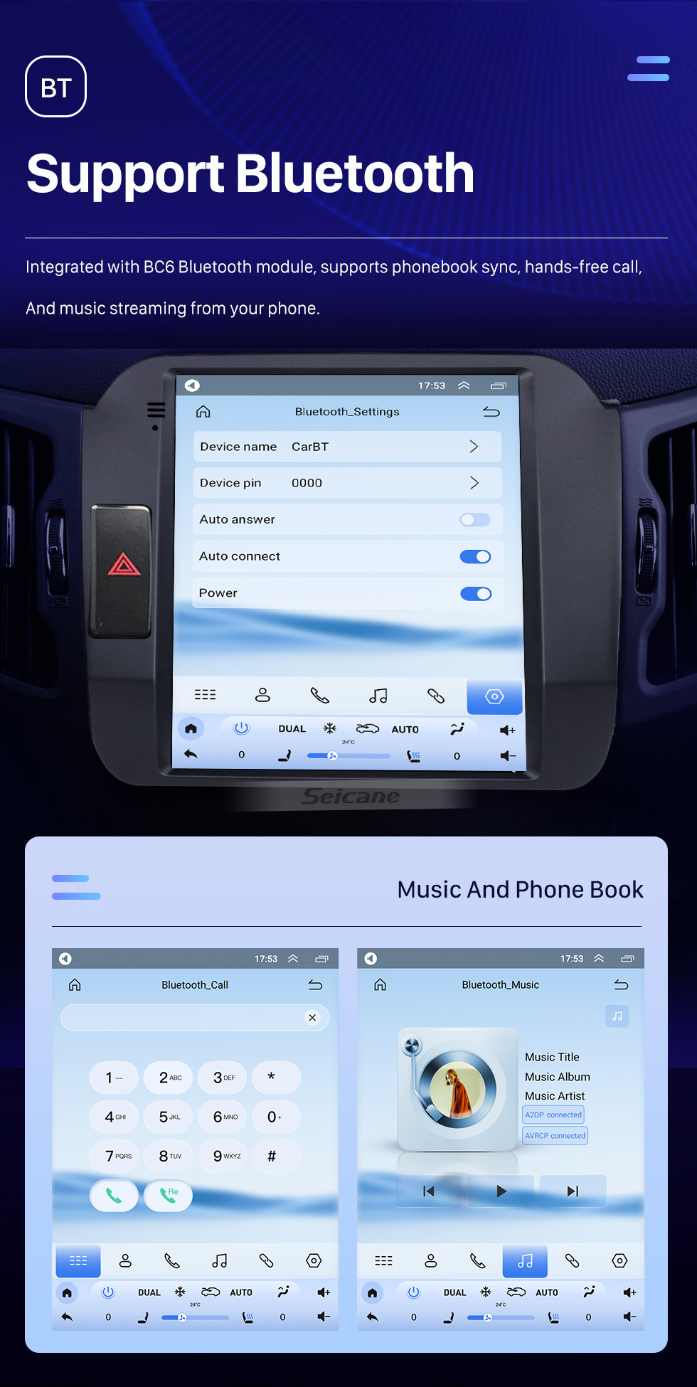 Seicane 9,7 Zoll HD Touchscreen Android 10.0 Autoradio für 2011-2017 KIA Sportage R LHD Navigationssystem Bluetooth Wifi Mirror Link USB-Unterstützung DVD-Player Carplay 4G