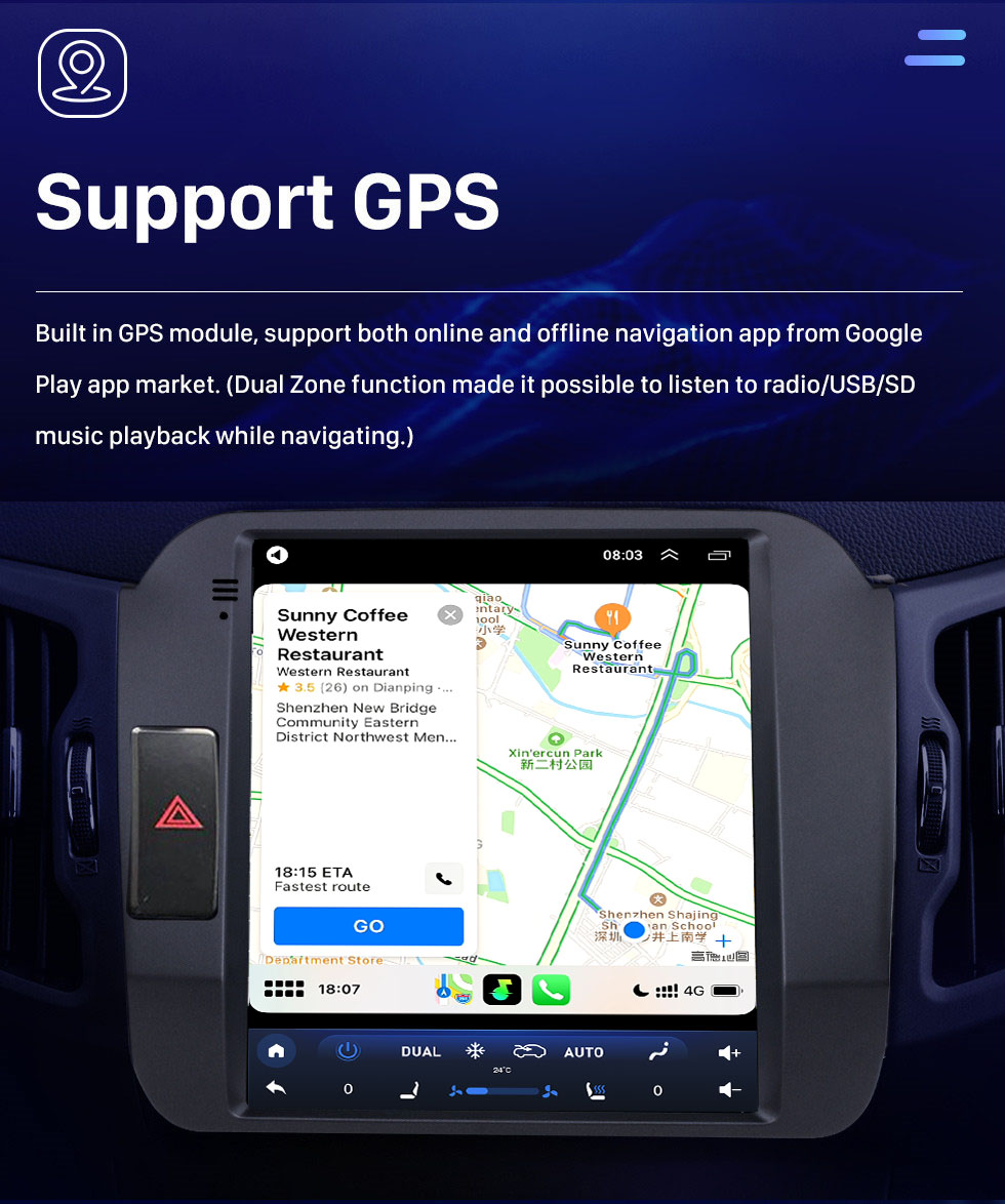 Seicane Android 10.0 9,7 pouces pour 2011-2017 Radio Kia SportageR avec système de navigation GPS à écran tactile HD Prise en charge Bluetooth Carplay TPMS