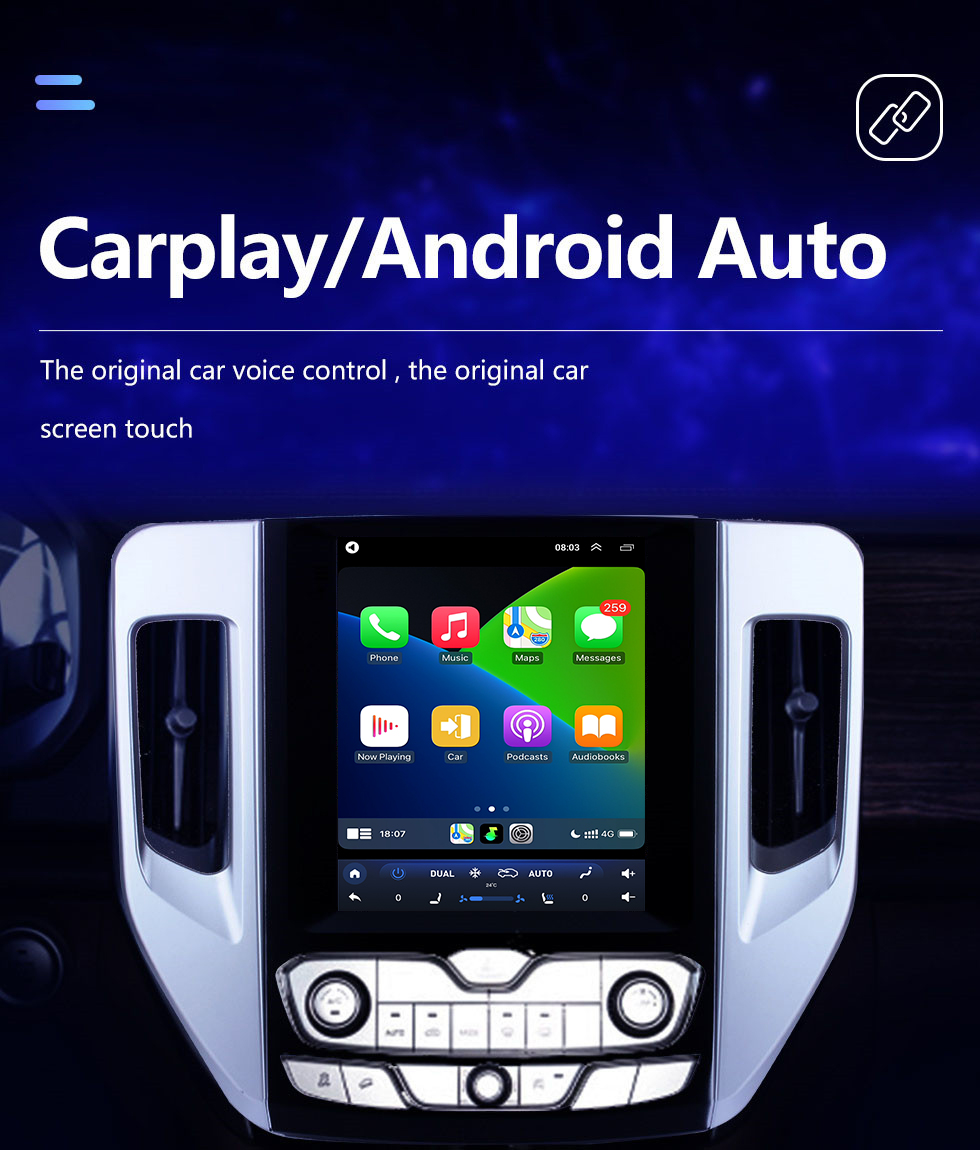 Seicane Pantalla táctil HD para Great Wall Cannon 2019 Radio Android 10.0 Sistema de navegación GPS de 9.7 pulgadas con soporte USB Bluetooth TV digital Carplay