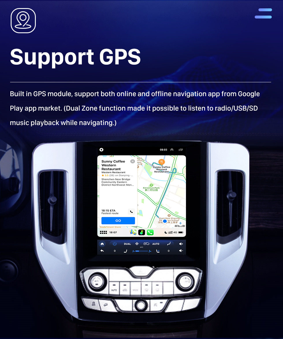 Seicane Pantalla táctil HD para Great Wall Cannon 2019 Radio Android 10.0 Sistema de navegación GPS de 9.7 pulgadas con soporte USB Bluetooth TV digital Carplay