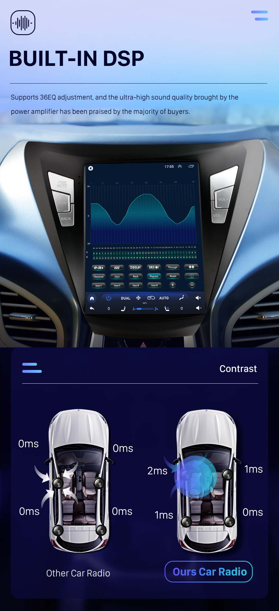 Seicane Écran tactile HD pour Hyundai Elantra 2011-2013 Radio Android 10.0 Système de navigation GPS de 9,7 pouces avec prise en charge Bluetooth USB TV numérique Carplay