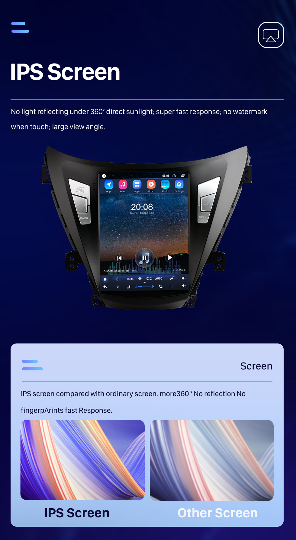Seicane Pantalla táctil HD para Hyundai Elantra 2011-2013 Radio Android 10,0 sistema de navegación GPS de 9,7 pulgadas con soporte USB Bluetooth TV Digital Carplay