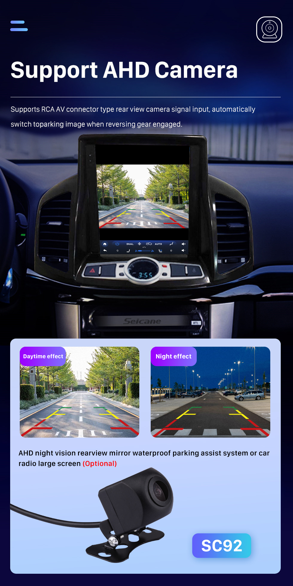 Seicane 9.7 pulgadas Android 10.0 para 2012-2017 Chevrolet Captiva Versión alta Radio Sistema de navegación GPS con pantalla táctil HD Soporte Bluetooth Carplay TPMS