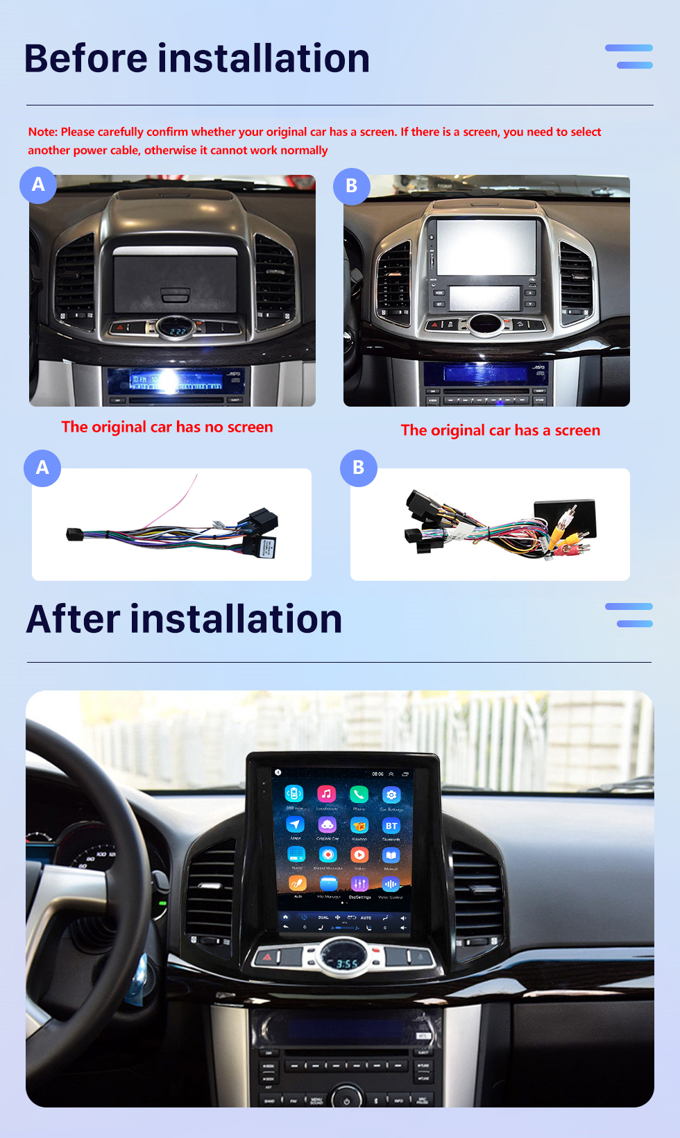 Seicane 9,7 pouces Android 10.0 pour 2012-2017 Chevrolet Captiva Système de navigation radio GPS haute version avec écran tactile HD Prise en charge Bluetooth Carplay TPMS