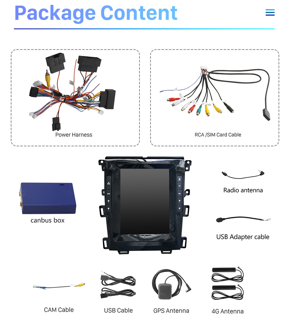 Seicane 9.7 Inch HD Touchscreen for 2015-2018 Ford Edge Low End Stereo Car Radio Bluetooth Carplay Stereo System Support AHD Camera